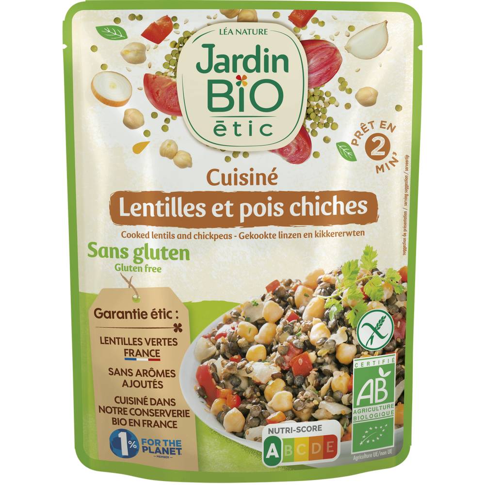 Jardin BiO étic - Plat cuisiné lentilles pois chiches (250g)