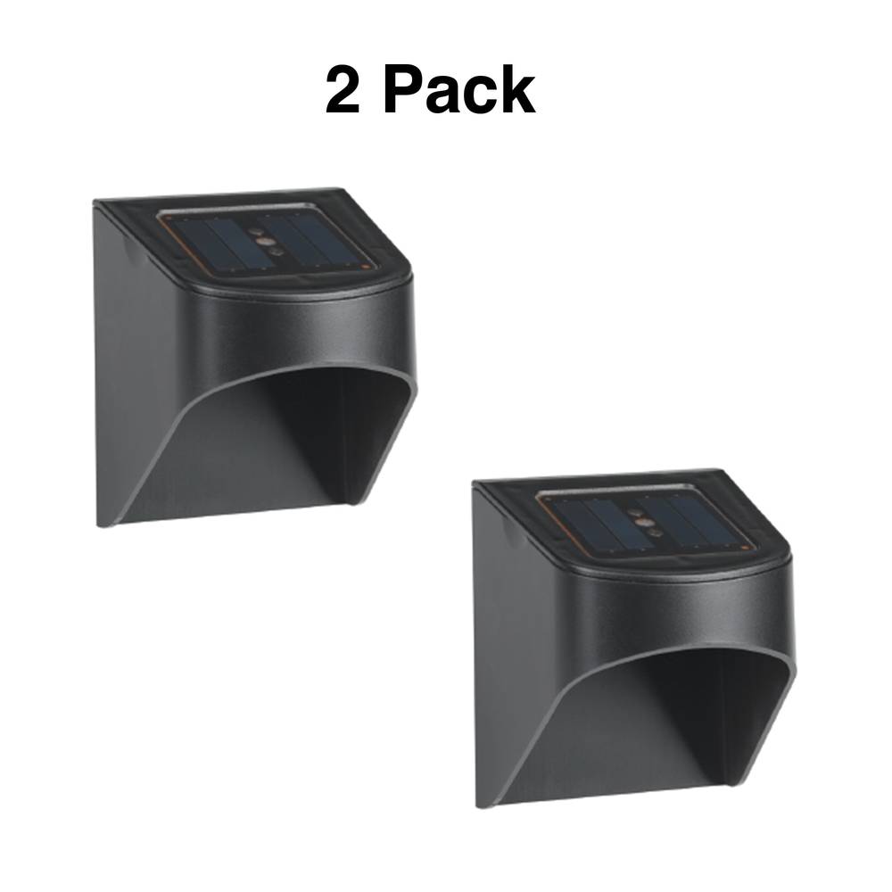 RELIABILT 2-Pack 8-Lumen Black Solar LED Outdoor Deck Light (2800 K) | SL18P-K8C-BK-2