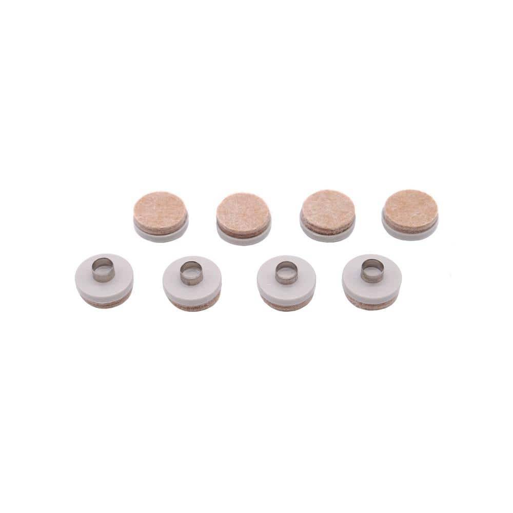 Everbilt 1 In. Beige Round Felt Nail-On Furniture Glides For Floor Protection (8-Pack)