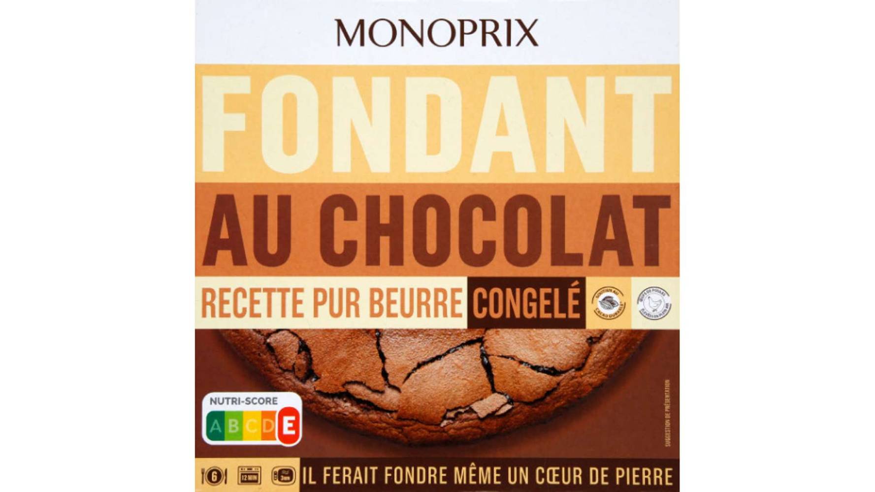 MONOPRIX Fondant au chocolat Le paquet de 450g