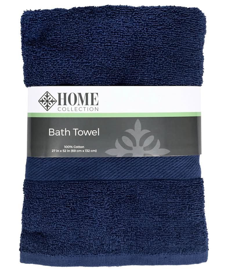 Home Collection Cotton Bath Towels, 27x52 in , Navy Blue