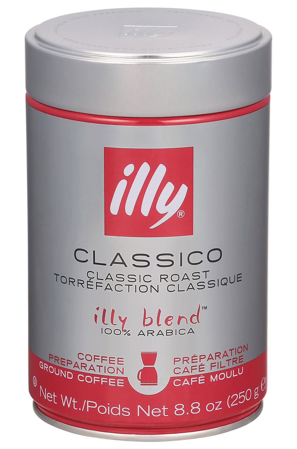 Illy Classico Ground Coffee, Classic Roast (8.8 oz)