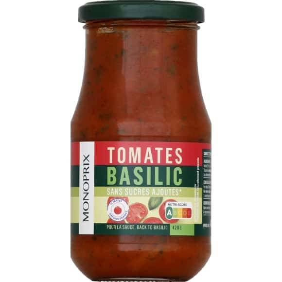 Monoprix Sauce Tomate Basilic Le Bocal De 420 G