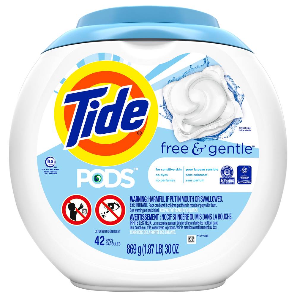 Tide Free & Gentle Pods Detergent (30 oz, 42 ct)