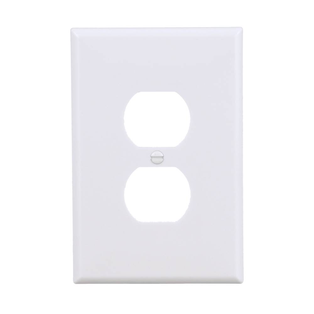 Eaton 1-Gang Jumbo Size White Thermoplastic Indoor Duplex Wall Plate | 2142W-F-LW