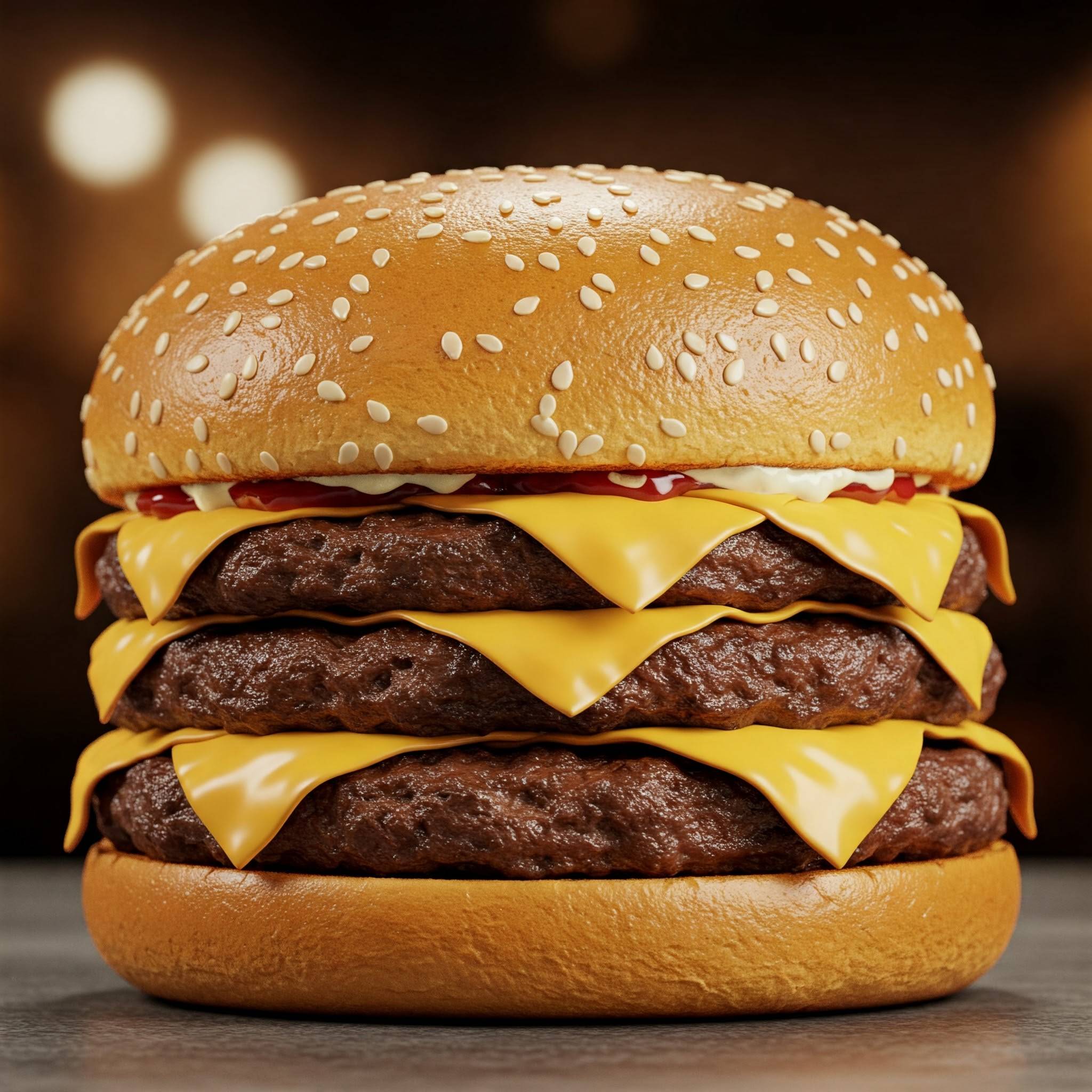 Triple steak burger