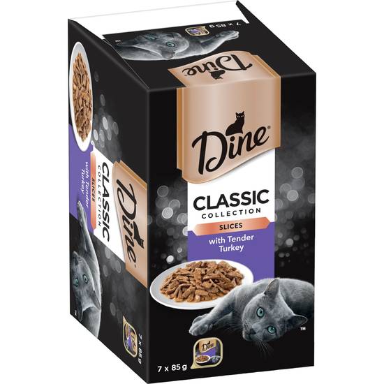 Dine Cuts in Gravy With Turkey Wet Cat Food 85g Tray 7pk