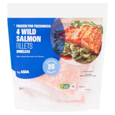 Asda Boneless Wild Salmon Fillets (4 ct)