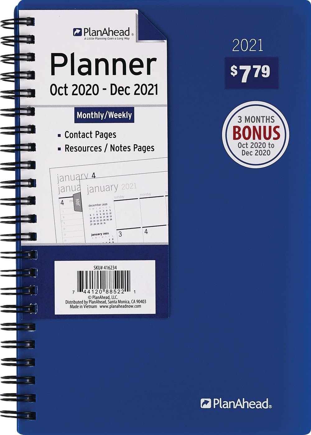 Planahead 15-Month Planner, Assorted Colors