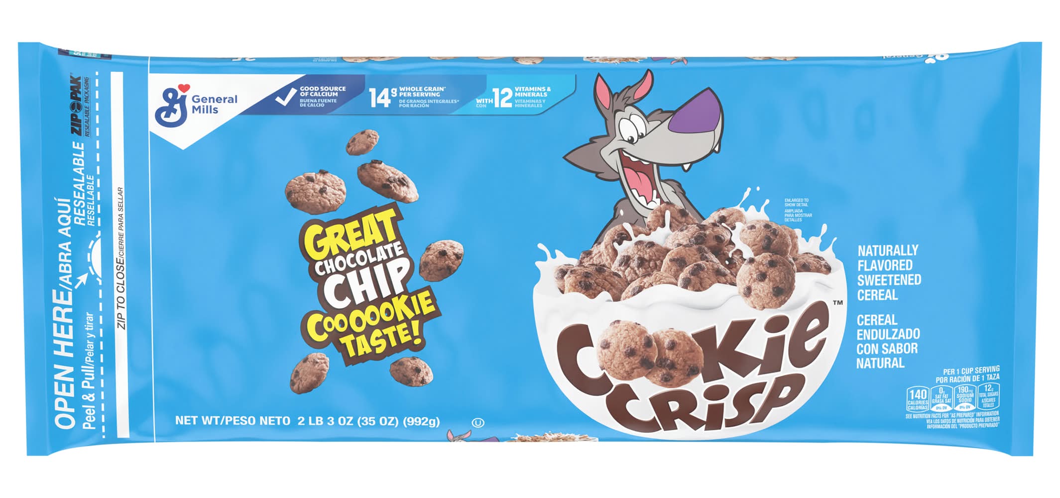 Cookie Crisp Cereal Bag, Chocolate Chip (35 oz)