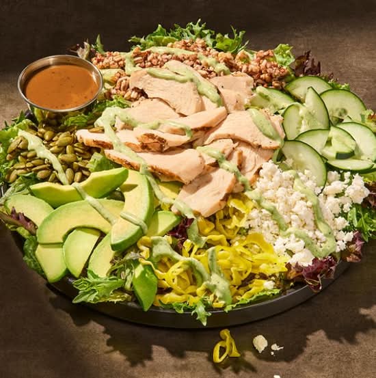 Balsamic Chicken Greens with Grains Salad
