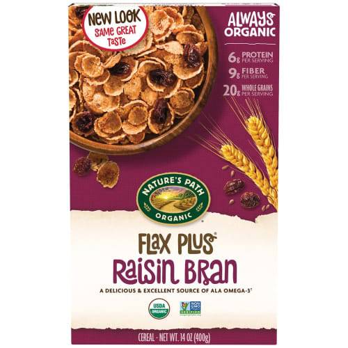 Flax Plus Raisin Bran Cereal Nature's Path 14 oz