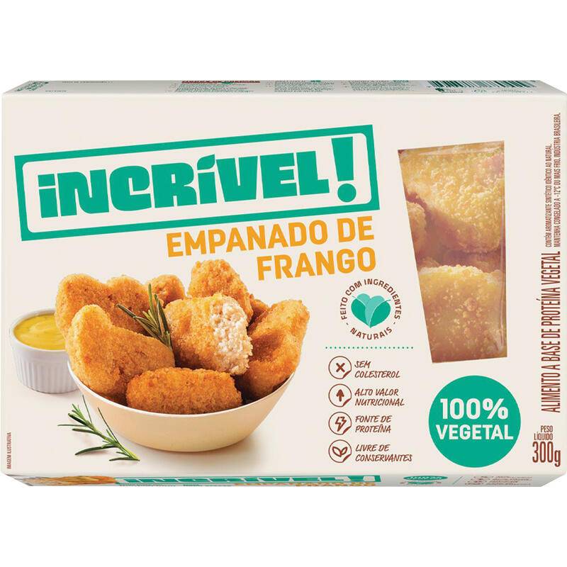 Seara empanado de soja sabor frango incrível 100% vegetal (300 g)