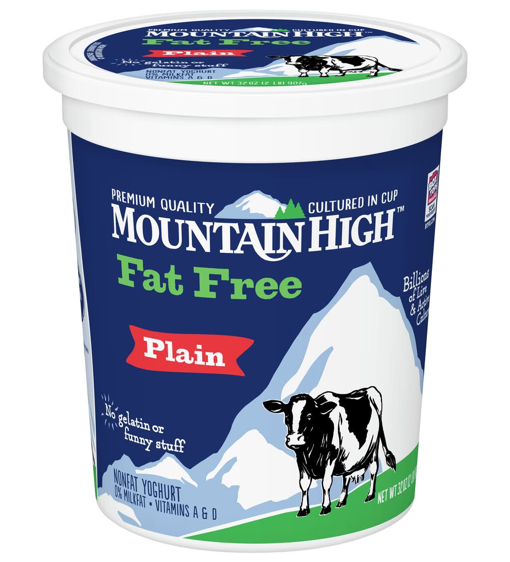 Mountain High Fat Free Plain Yogurt With Vitamin a & D (32 oz)
