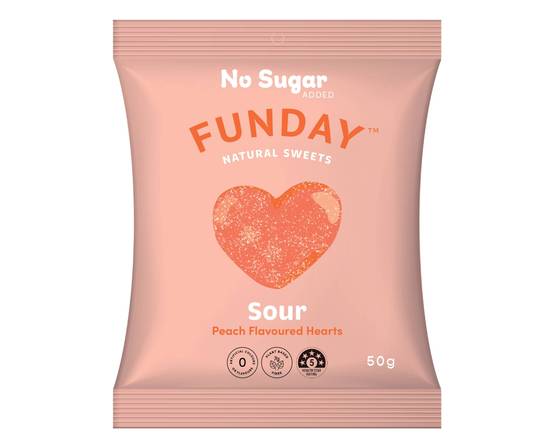 FUNDAY Sour Peach Hearts 50g