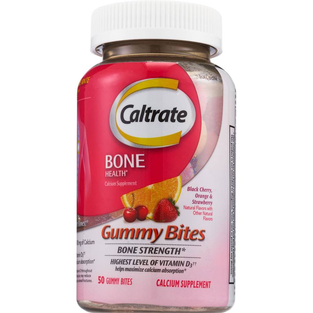 Caltrate Bone Health Gummy Bites Calcium Supplement 500 Mg, 50 Ct