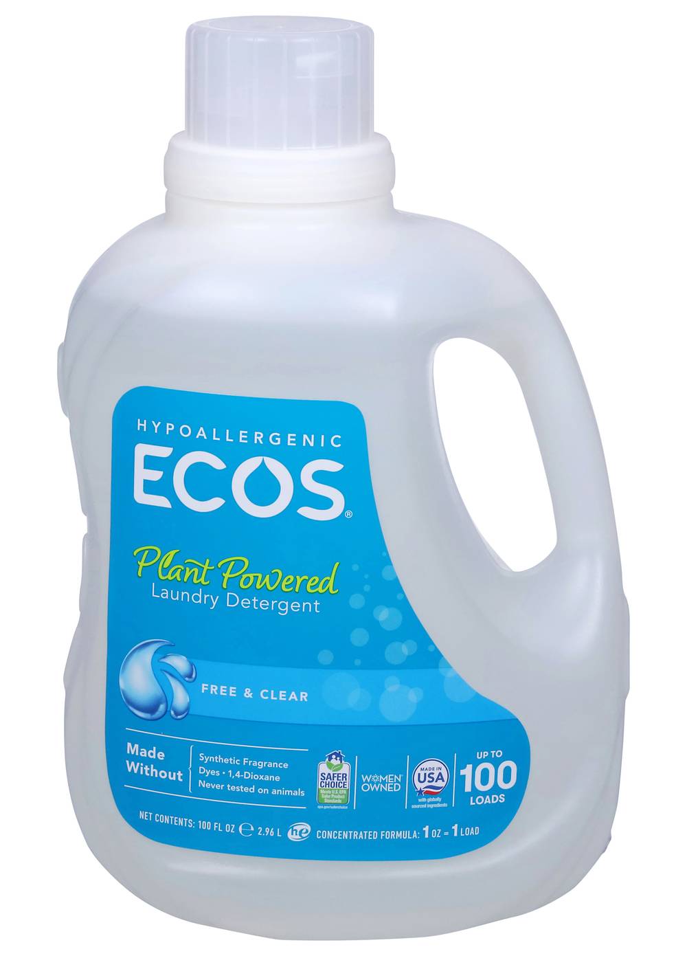 ECOS Plant Powered Free & Clear Laundry Detergent (100 fl oz)