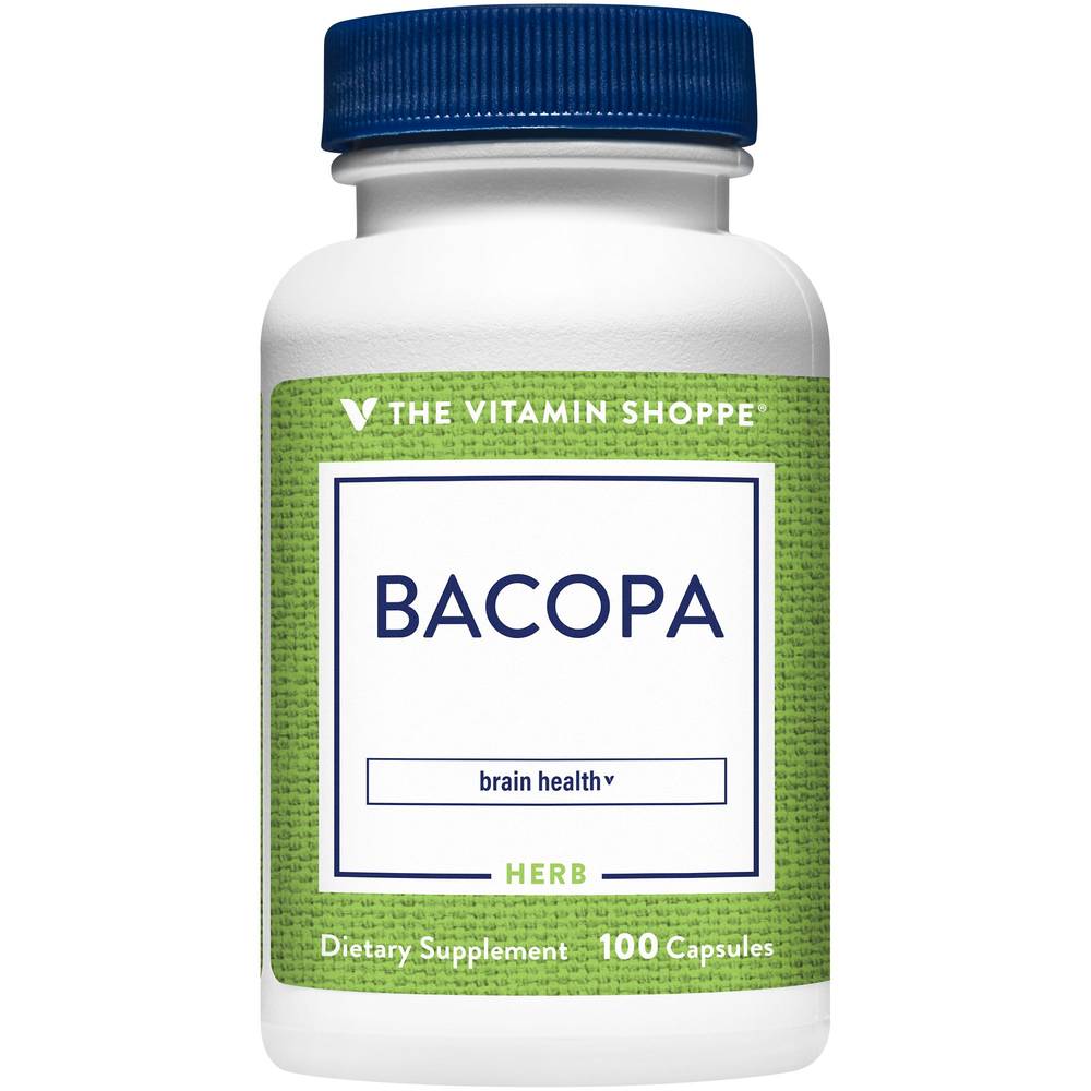 The Vitamin Shoppe Bacopa For Brain Health 500 mg Capsules (100 ct)