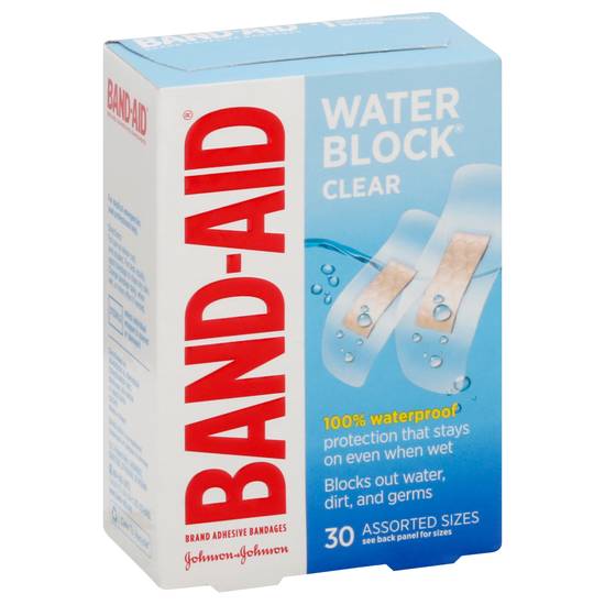 Band-Aid Water Block Clear Assorted Sizes Bandages (30 ct)