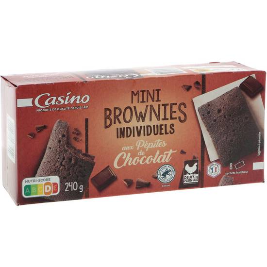 CASINO - Mini brownies - Aux pépites de chocolat - Gouter enfant - 240g