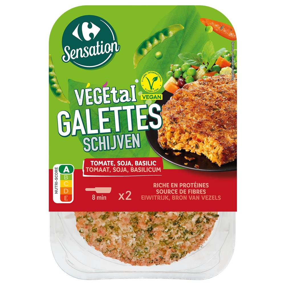 Carrefour Veggie - Steaks au soja tomate et basilic (2 pièces)