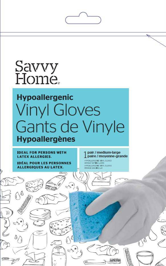 Savvy Home Hypoallergenic Vinyl Gloves