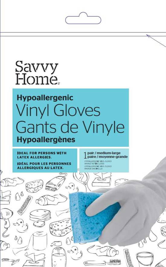 Savvy Home Hypoallergenic Vinyl Gloves (1 pair)