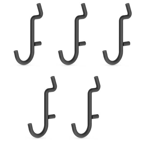 Black Pegboard J-Hooks By Simply Tidy, 5Ct.