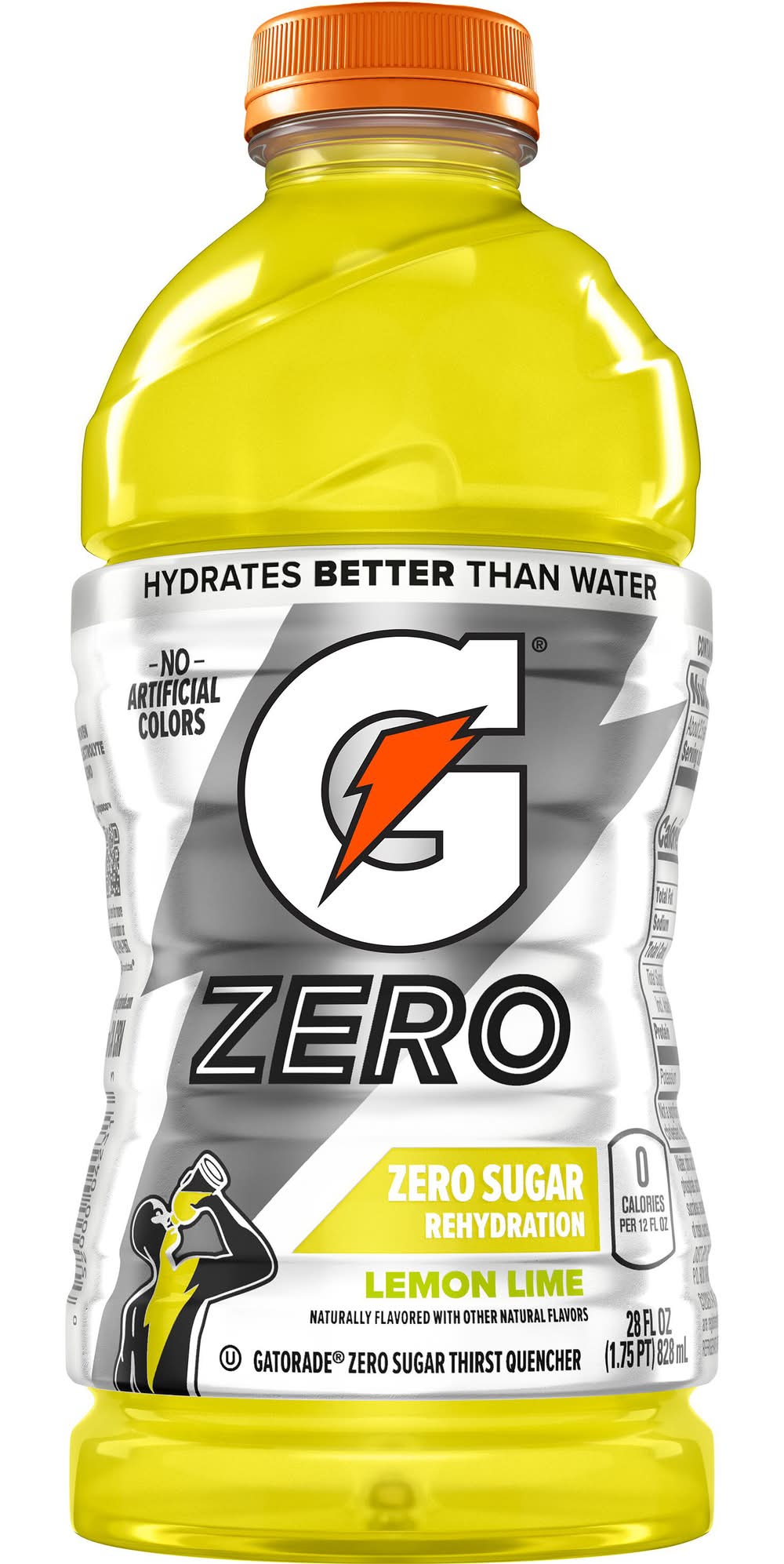 Gatorade Zero Sugar Rehydration Thirst Quencher Sports Drink, Lemon Lime (28 fl oz)