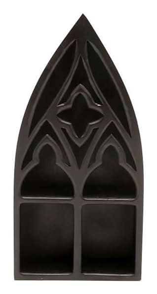 Black Gothic Arch Wall Shelf, 14"