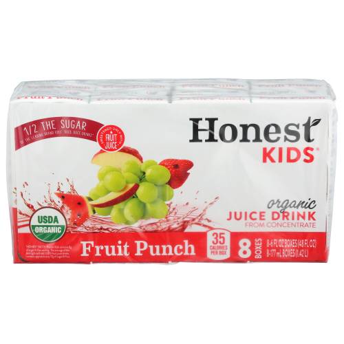 Honest Kids Organic Kids Fruit Punch Juice Boxes 8 Pack