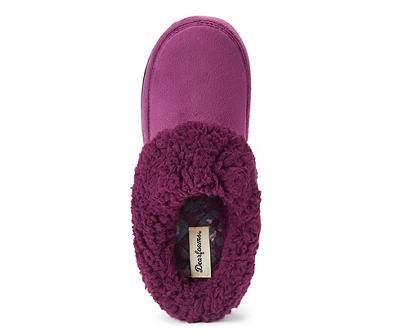 Aubergine Velour Clog Slippers, Medium (7-8), Purple