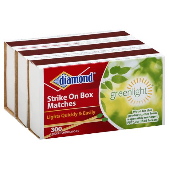Diamond Greenlight Strike on Box Matches (3 ct)