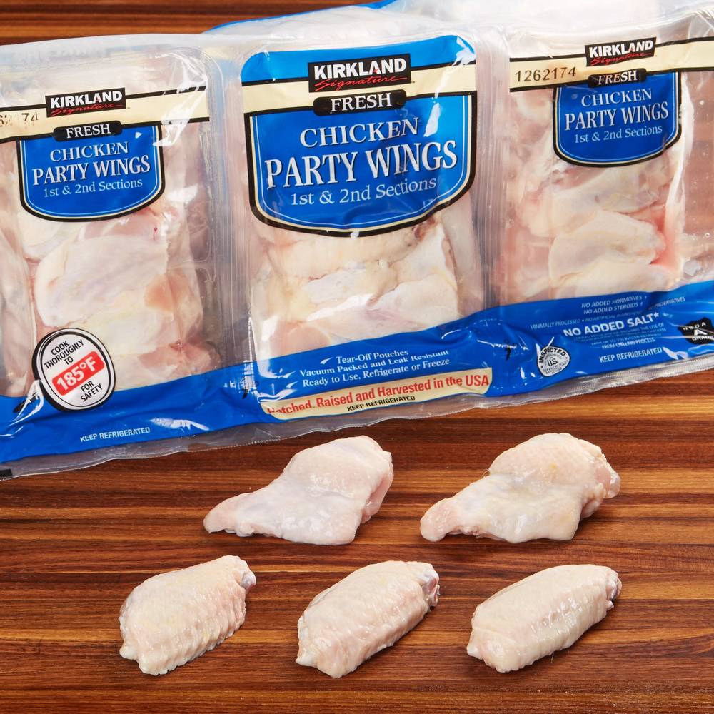 Kirkland Signature Fresh Chicken Party Wings (3 x 8.96 lbs)