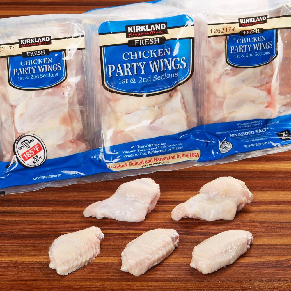 Kirkland Signature Fresh Chicken Party Wings (3 x 26.88 lbs)