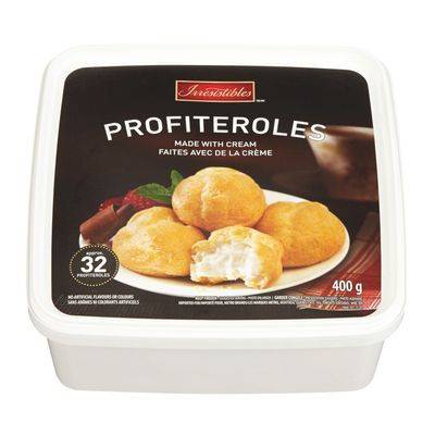 Irresistibles profiteroles surgelées, faites avec de la vraie crème (approx. 32 un - 400 g) - frozen profiteroles (approx. 32 profiteroles, 400 g)