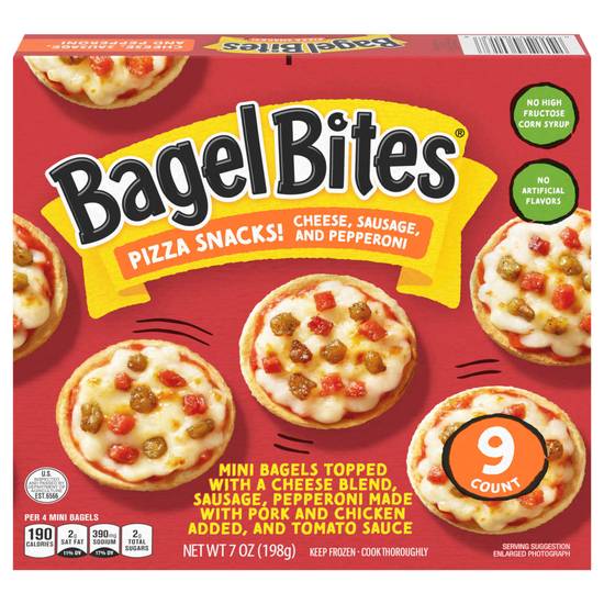 Bagel Bites Cheese Sausage & Pepperoni Pizza Snacks (9 ct)