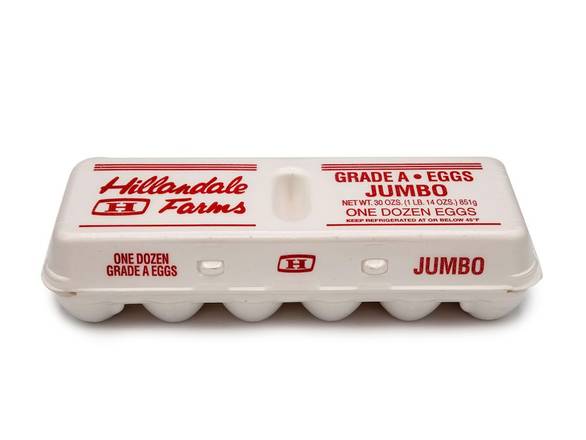 Hillandale Farms Jumbo Grade a Eggs (12 pack, 30 oz)