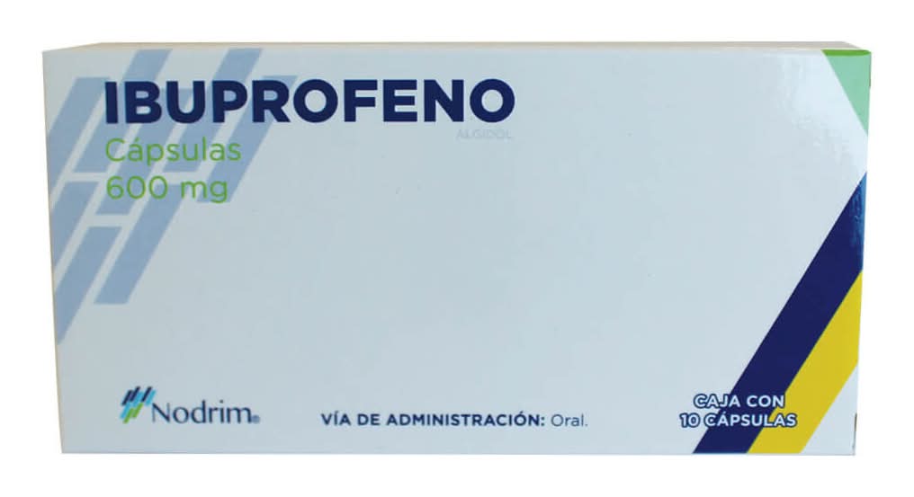 Nodrim · Ibuprofeno cápsulas 600 mg (10 un)