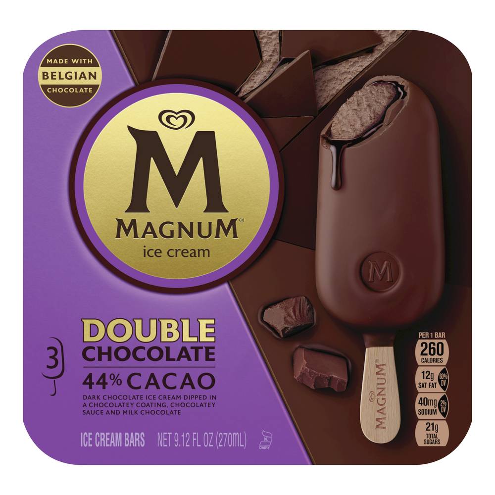Magnum Ice Cream Bars, Double Chocolate (9.12 fl oz, 3 ct)