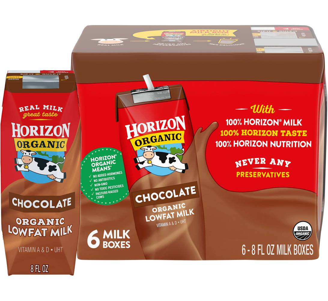 Horizon Organic Lowfat Milk, Chocolate (6 x 8 fl oz)