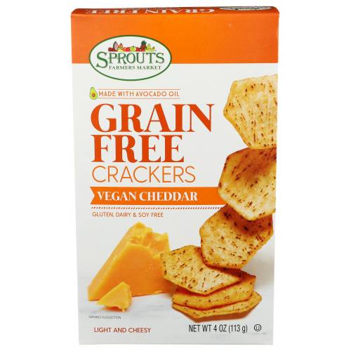 Sprouts Vegan Cheddar Grain Free Crackers