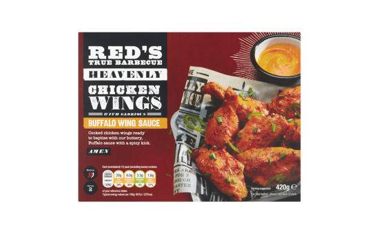 Frozen Red's True Barbecue Heavenly Chicken Wings with Glorious Buffalo Wing Sauce 420g