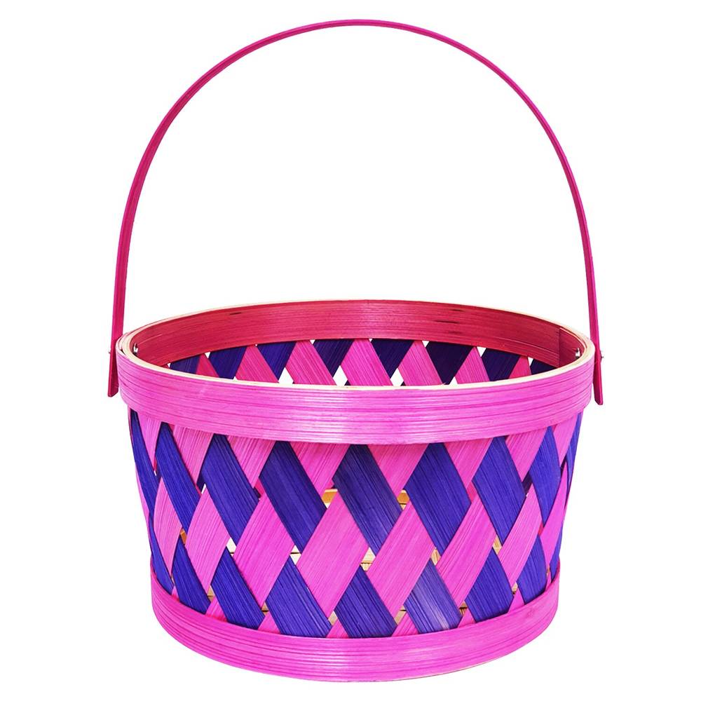 Cottondale Round Basket, Pink/Purple, 8 in