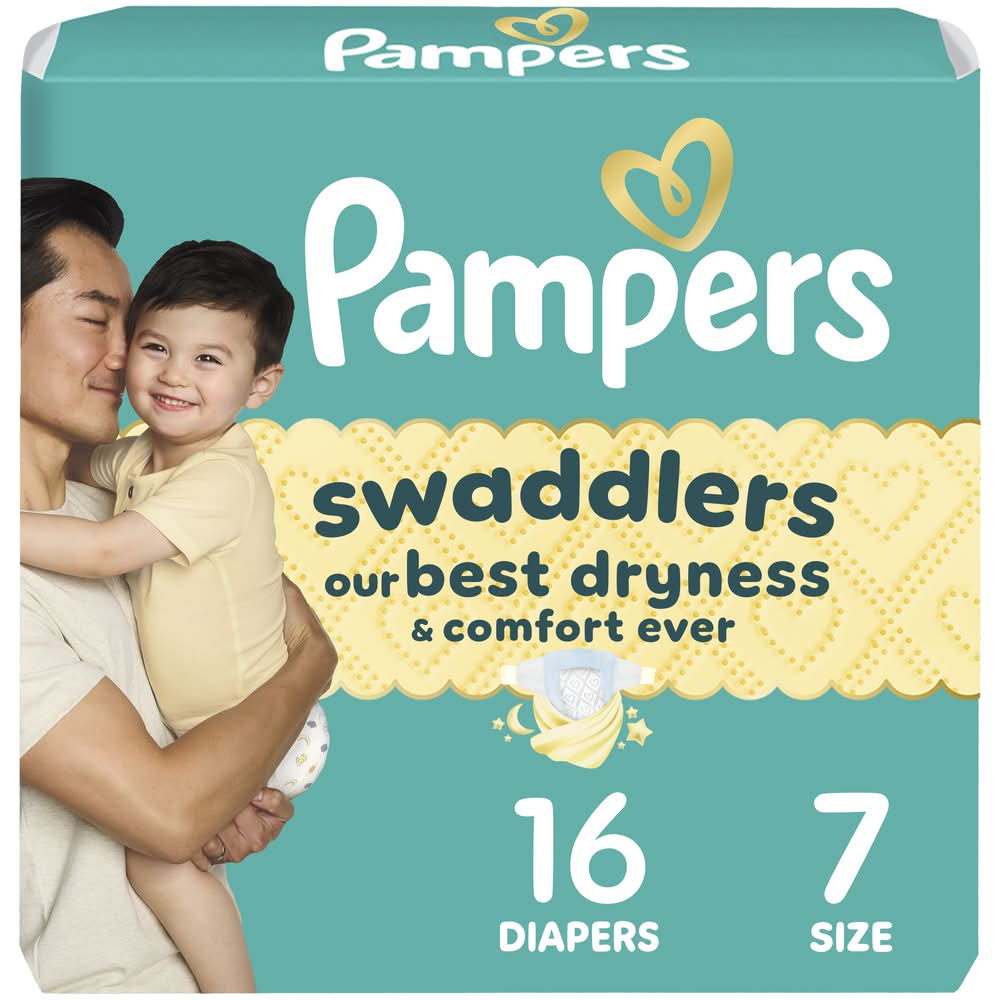 Pampers Swaddlers Active Baby Diapers, Size 7 (16 ct)