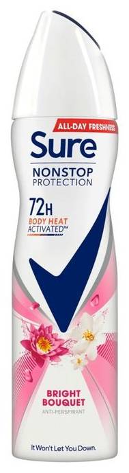 Sure Anti-Perspirant Deodorant Aerosol Bright Bouquet Nonstop Protection 150ml (407608)