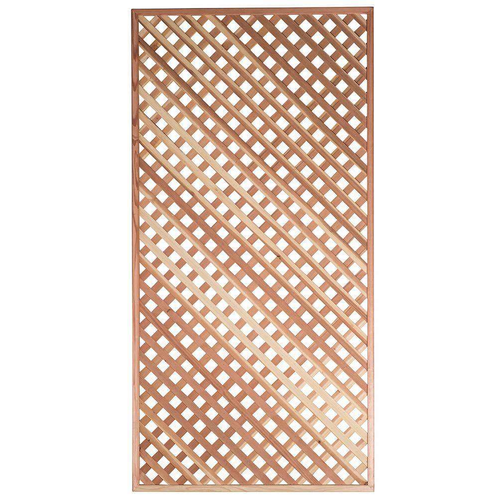 1-3/8 In. 4 Ft. X 8 Ft. Redwood Privacy Framed Lattice