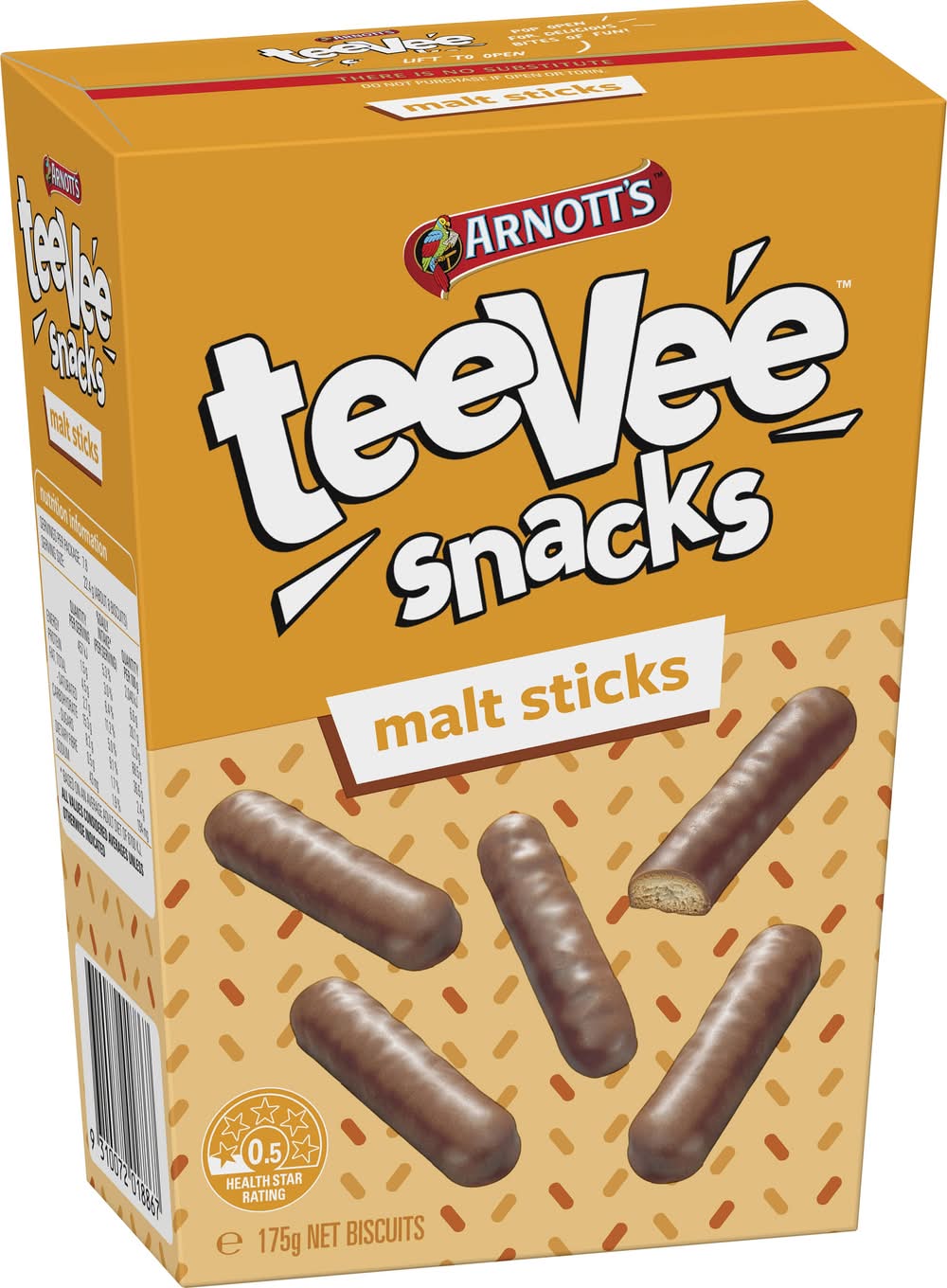 Arnotts Teevee Snacks Malt Sticks 175g