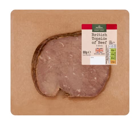 Morrisons The Deli on Market Street British Topside Of Beef Slices (3 pack)