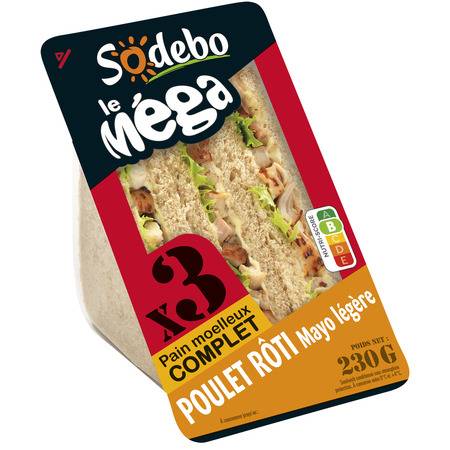 Sandwichs poulet mayo SODEBO - la boite de 3 - 230 g